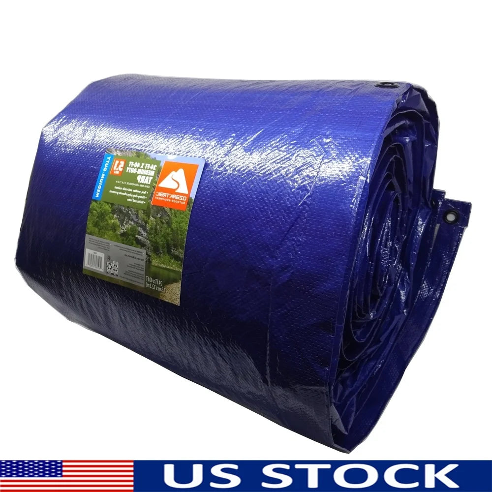 Medium Duty Tarp 24ft x 40ft PE Material Waterproof Tear Resistant
