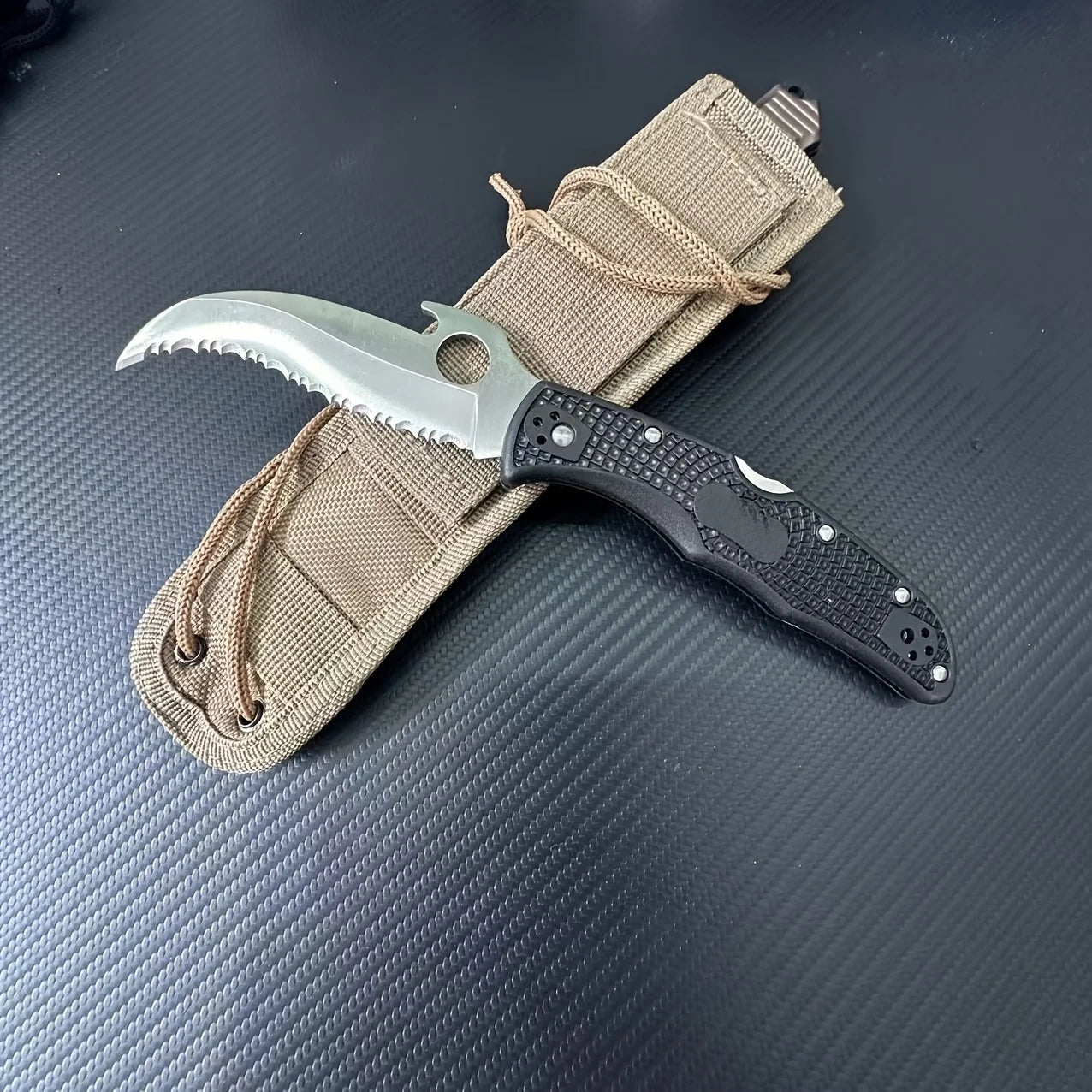 Tactical Folding Stainless Steel Handle Spear Point Flat Edge