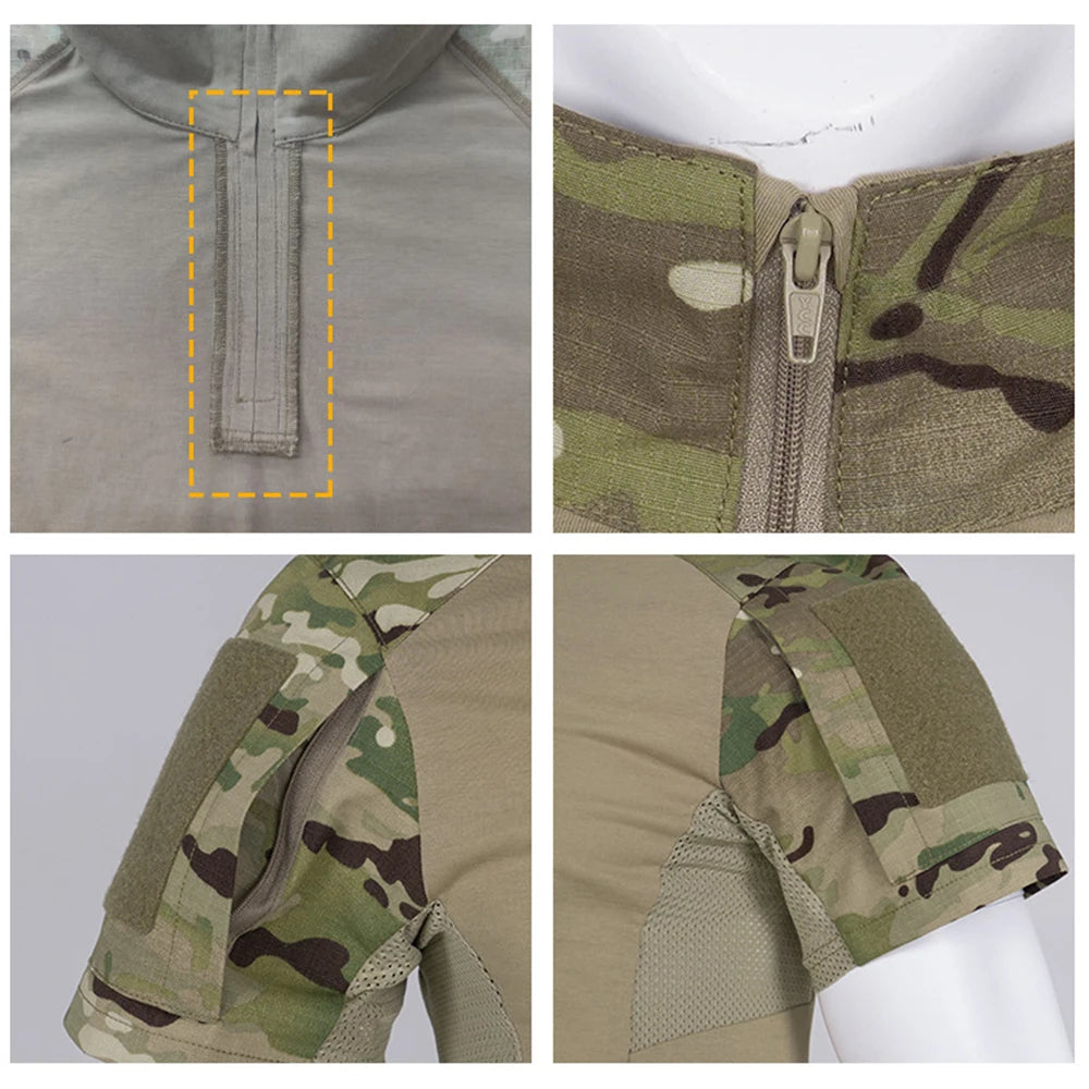 Outdoor Sport Camo Shirts Breathable Hunting Clothes Tops Workout Clothing T Shirt