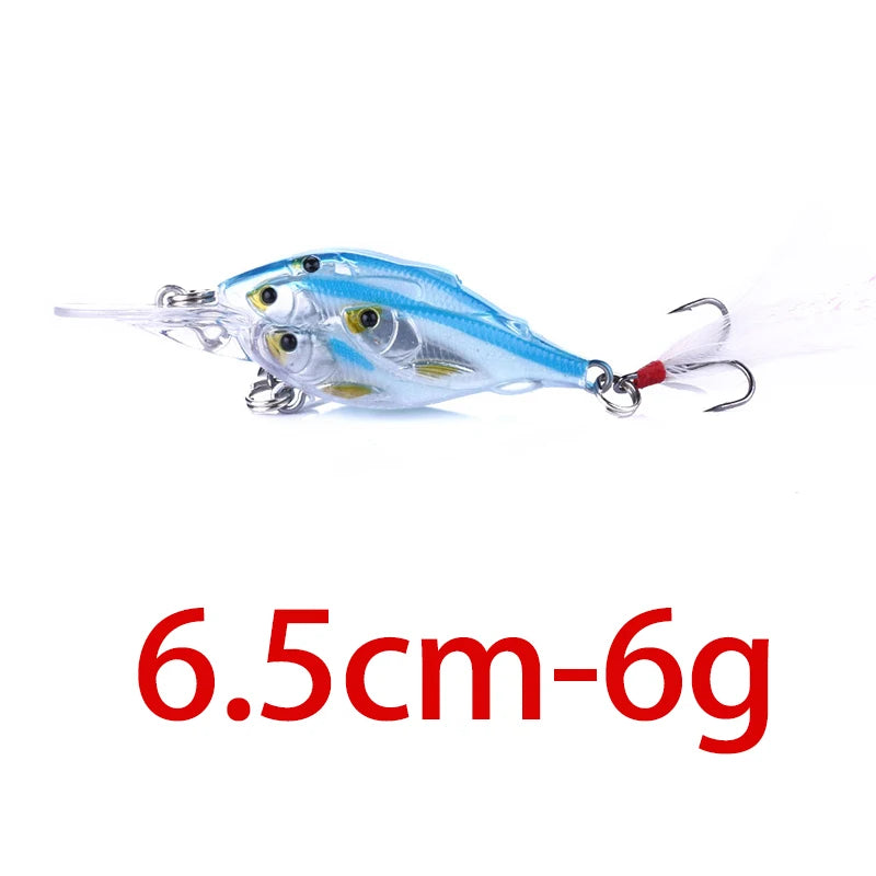 HENGJIA 1pc Diving Depth Crankbait Fishing Lures Swimbait Isca Artificial Bait floating Fishing Wobblers 7.5cm 9g pesca peche
