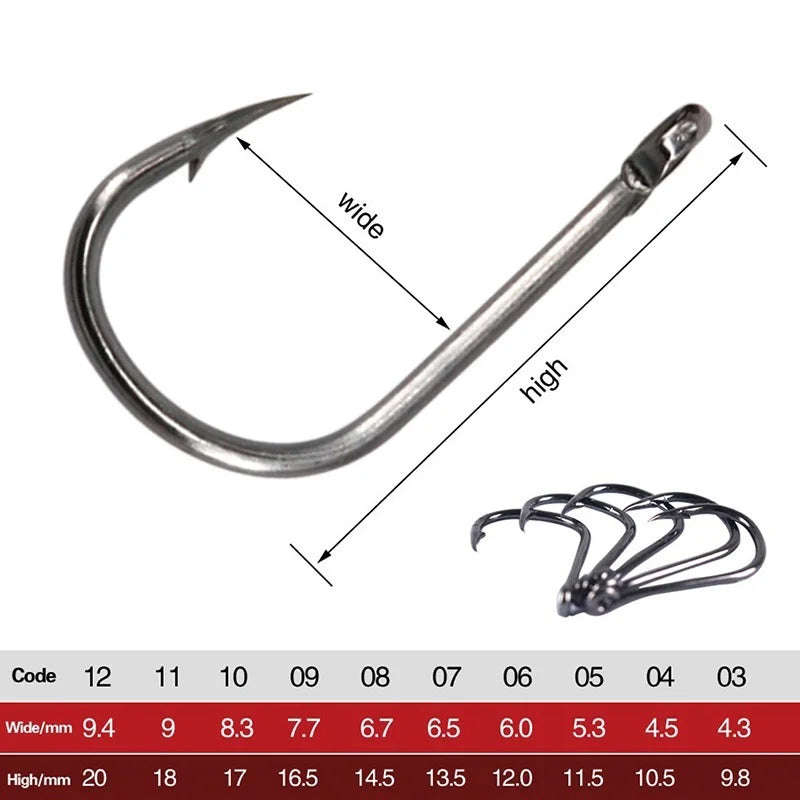 Fishing Hooks Set High Carbon Steel Barbed Fishhooks for Saltwater Freshwater
