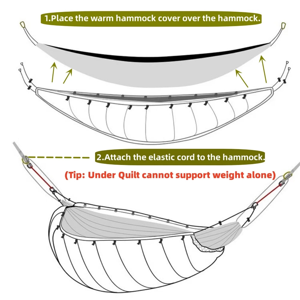 Hammock Under quilts Sleeping Bag Single Insulated Under Blanket 4 Seasons Lightweight Soft Warm 5-20℃ 8x3.6ft