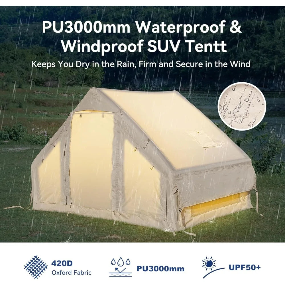 Inflatable Blow Up Tents for Camping, Waterproof Manual Pump, Spacious Easy Setup Inflatable Camping