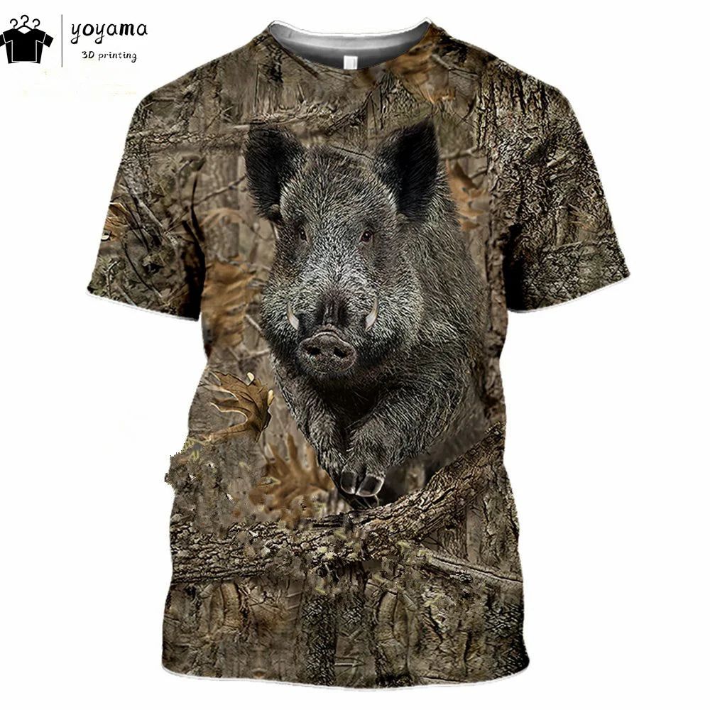 T shirts Animal Print Men's Clothing Fashion Street Pullover Short Sleeve Tees Summer Men's Clothing