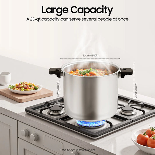 Pressure Cooker Pot with Pressure Gauge, Hand Control