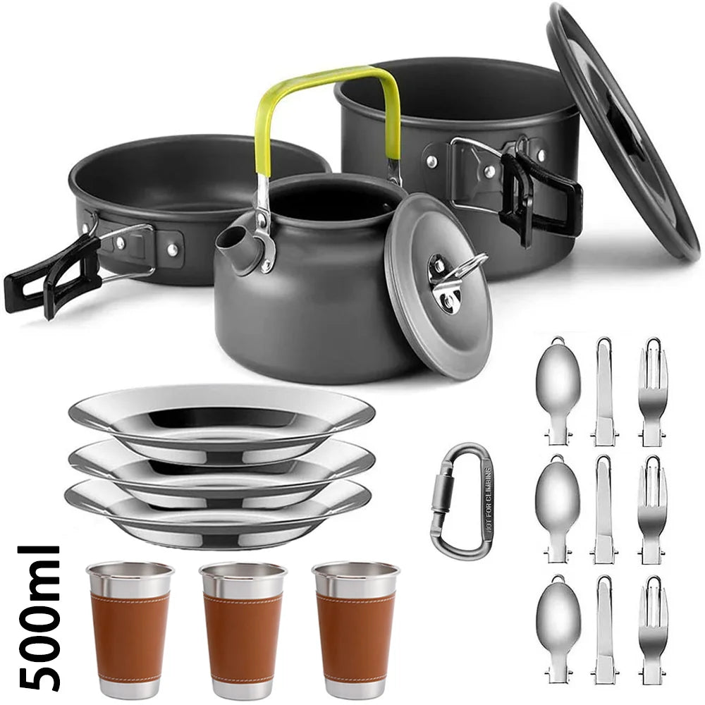 Camping Cooking Set Outdoor Aluminum Lightweight Equipment