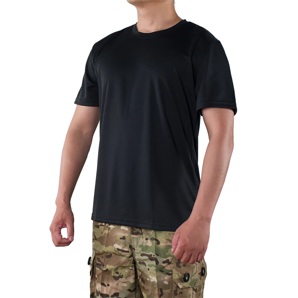 Men Summer Short Sleeve T-Shirt Workout Hiking, hunting