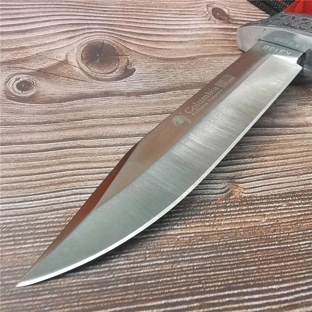 10.4 Inch (265mm) 9CR18MOV Stainless Steel Fixed Blade Knife - High Hardness Camping, Hunting, Outdoor Survival Knife with Sheat
