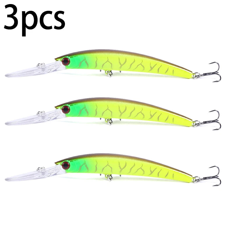 HENGJIA 1pcs 15cm 15g Deep Diving Jerkbait Artificial Hard Bait Fishing Wobblers Minnow Lure for Bass Pike Carp Fishing Tackle