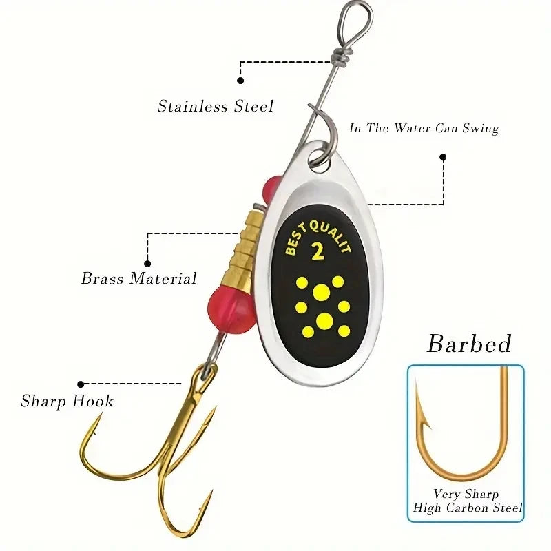 10pcs/Set Metal Spoon Spinner Fishing Lure Spoonbait Crankbaits Wobblers Bait For Bass Pike Crochet Freshwater Fishing