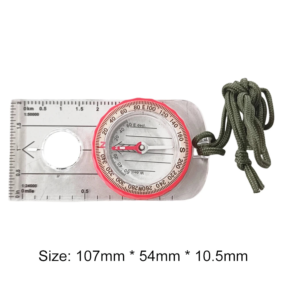 Luminous Compass Shockproof Waterproof Mountaineering Compass High Accuracy Outdoor with Magnifier for Climbing Biking Exploring