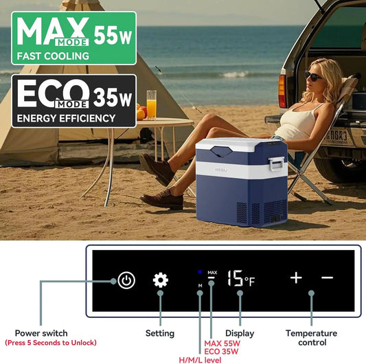 Car Fridge Portable 12V Refrigerator 40 Quart 12 Volt Freezer Compressor Cooler