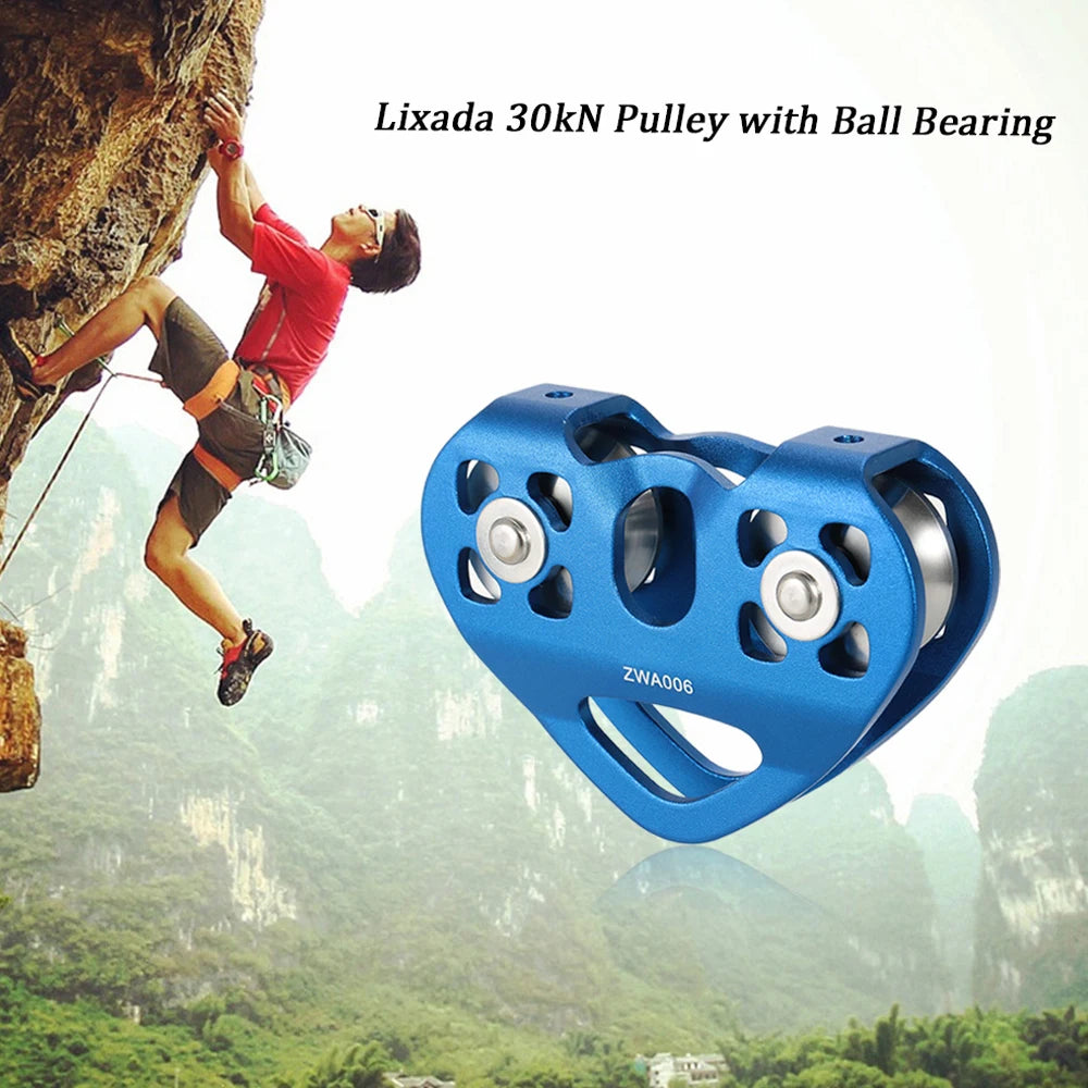 Cable Trolley Caving Trolley Pulley Lixada 30kN Cable Trolley Pulley with Ball Bearing Climbing Caving Aloft Work Trolley