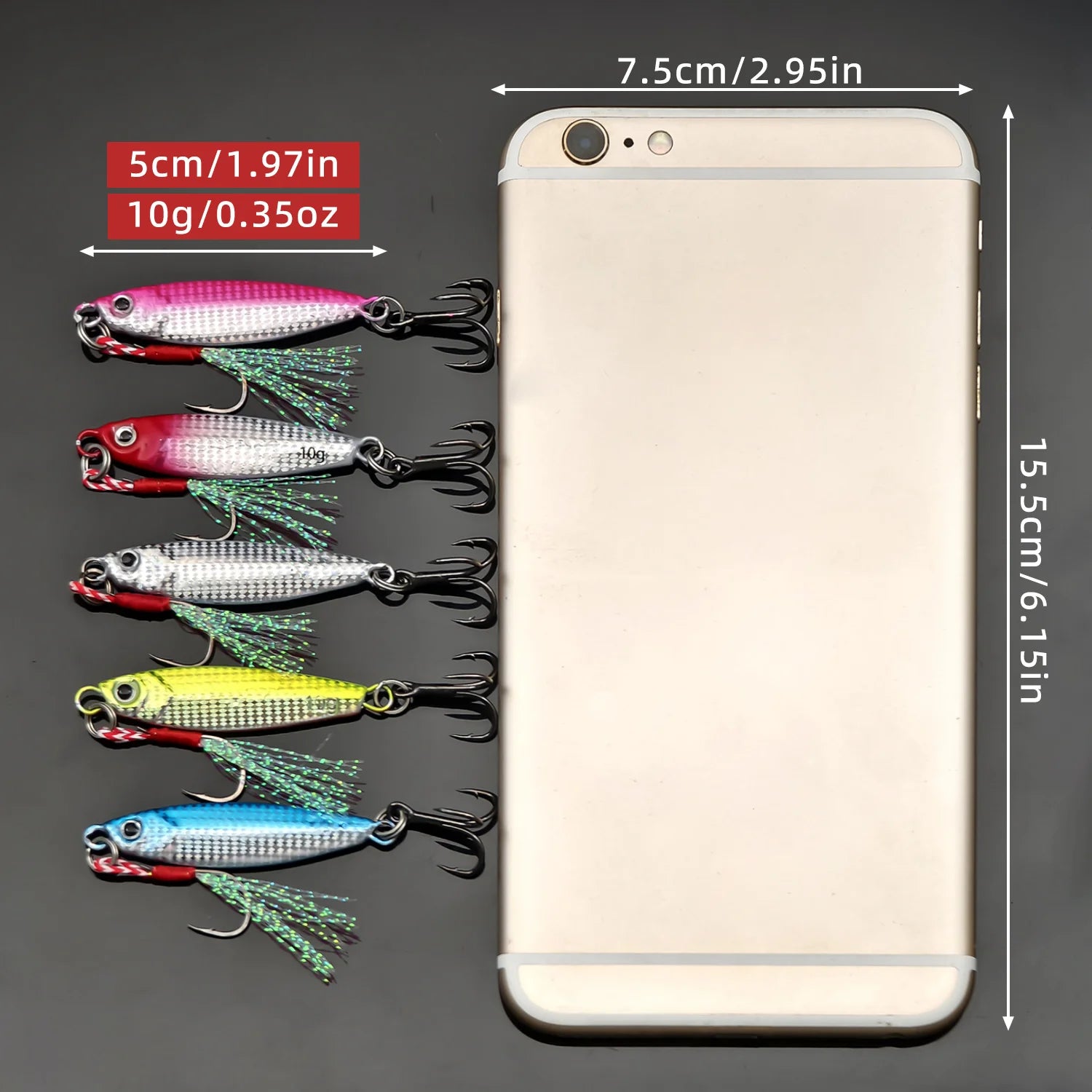 ANFS 5pcs 10gMetal Jig Fishing Lures Set - Artificial Bass Baits,Trout Jigging Lure for Freshwater Saltwater Fishing