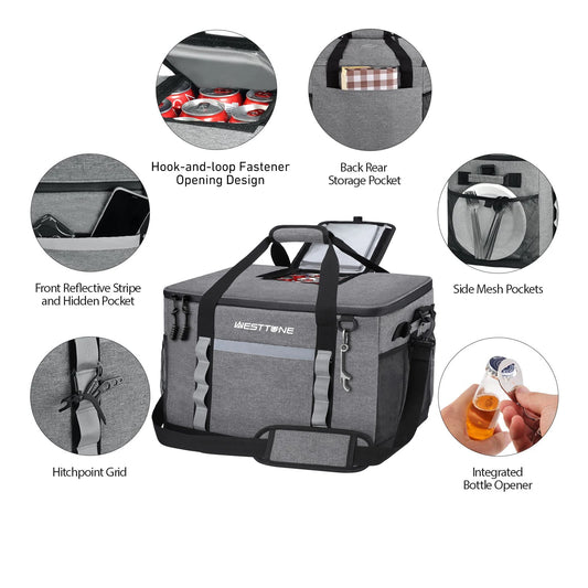 75 Cans Cooler Bag Collapsible Cooler Ice Chest Large Leakproof Camping Cooler