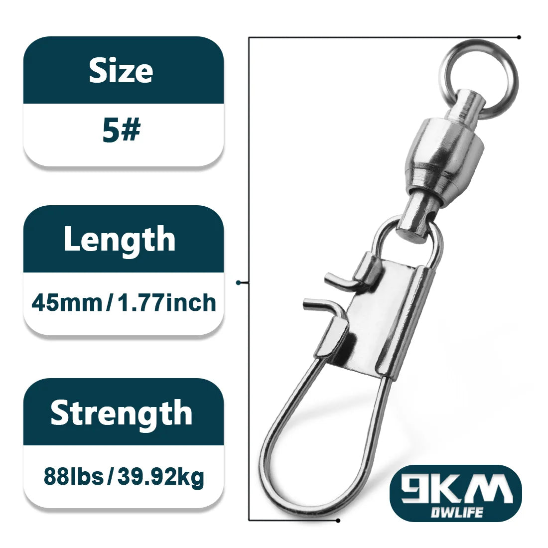 Snap Fishing Swivels Ball Bearing Interlock Snap Pin Stainless Steel Fishing Accessories Fishing Lures Pin Connector