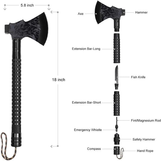 Tactical Folding Survival Axe w/Hammer