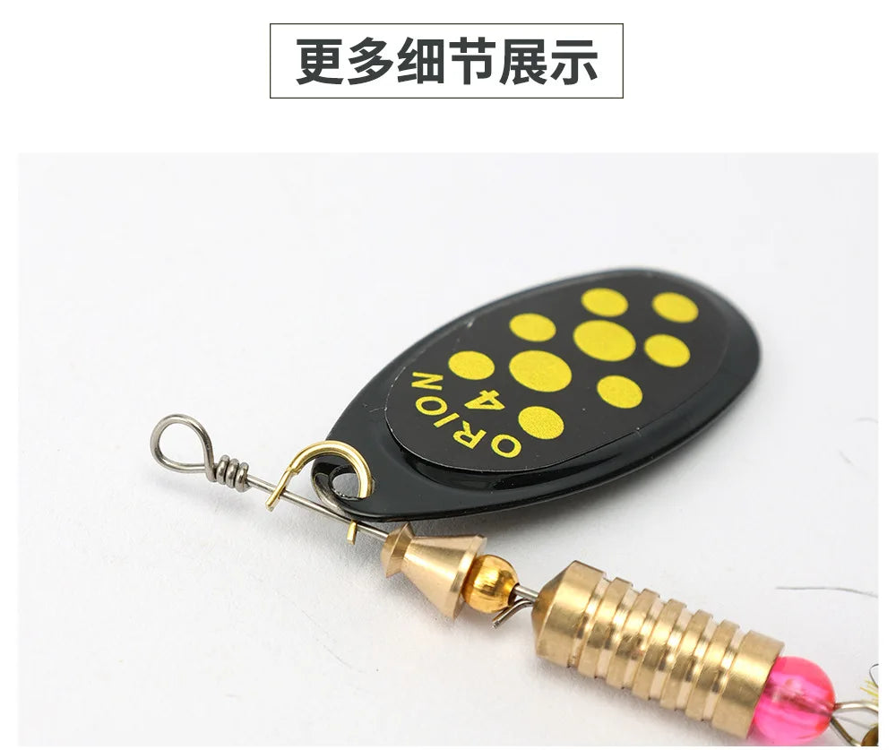 1/2pcs Metal Hard Bait Rotating Spinner Fishing Lure Spoon Sequins Wobblers Bass Pesca With Feather Hooks 3.5g/4.5g/7g/9g/12g