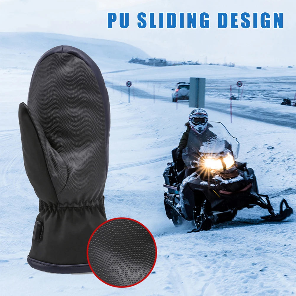 Electric Heating Gloves USB Charging Electric Heated Gloves Waterproof 3 Gear Temperature for Climbing Hiking Cycling
