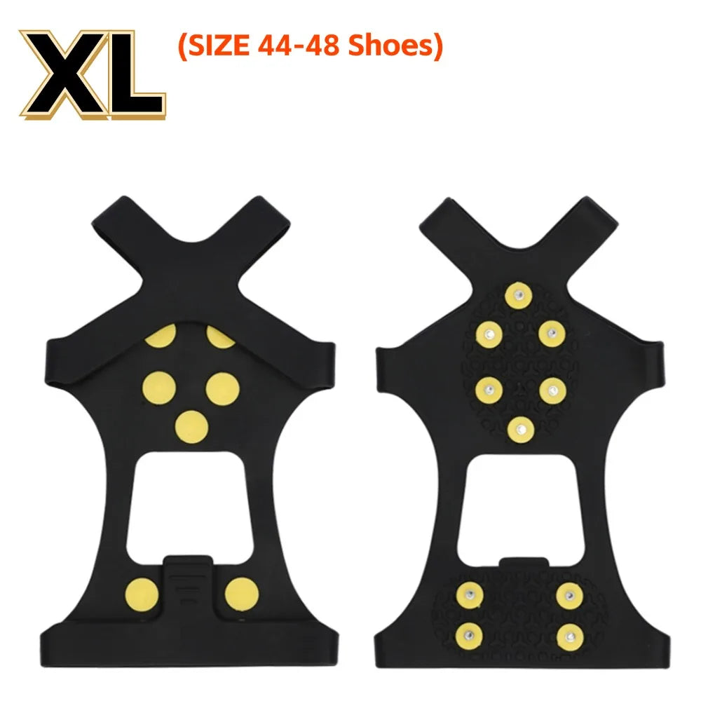 1-5Pair 10-Studs Snow Ice Claw Climbing Anti Slip Spikes Grips Crampon Cleats Sport Shoe Cover for Women Men Boots Cover