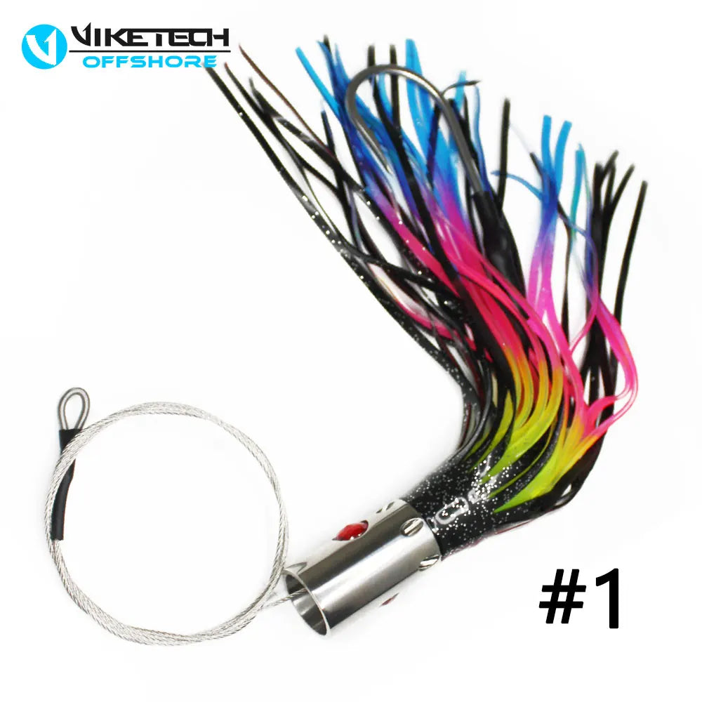 Offshore Stainless Steel Trolling Lures 9.4" Big Game Fishing Lure 9/0 Single Hookset