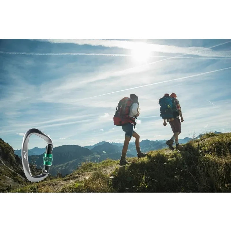 New,Climbing Locking Carabiner Clip Rappelling - 25KN Heavy Duty Large Screwgate Carabiners Clips for Rock