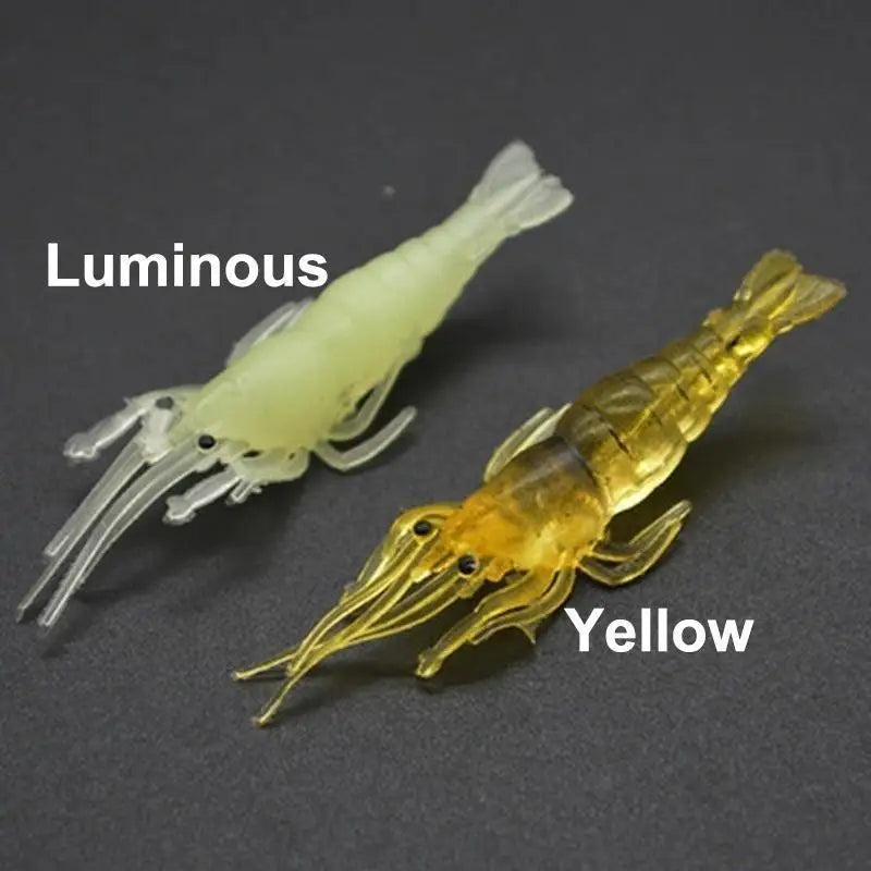Soft Silicone Luminous Simulation Shrimp Lure With Hook Artificial Baits Fishing