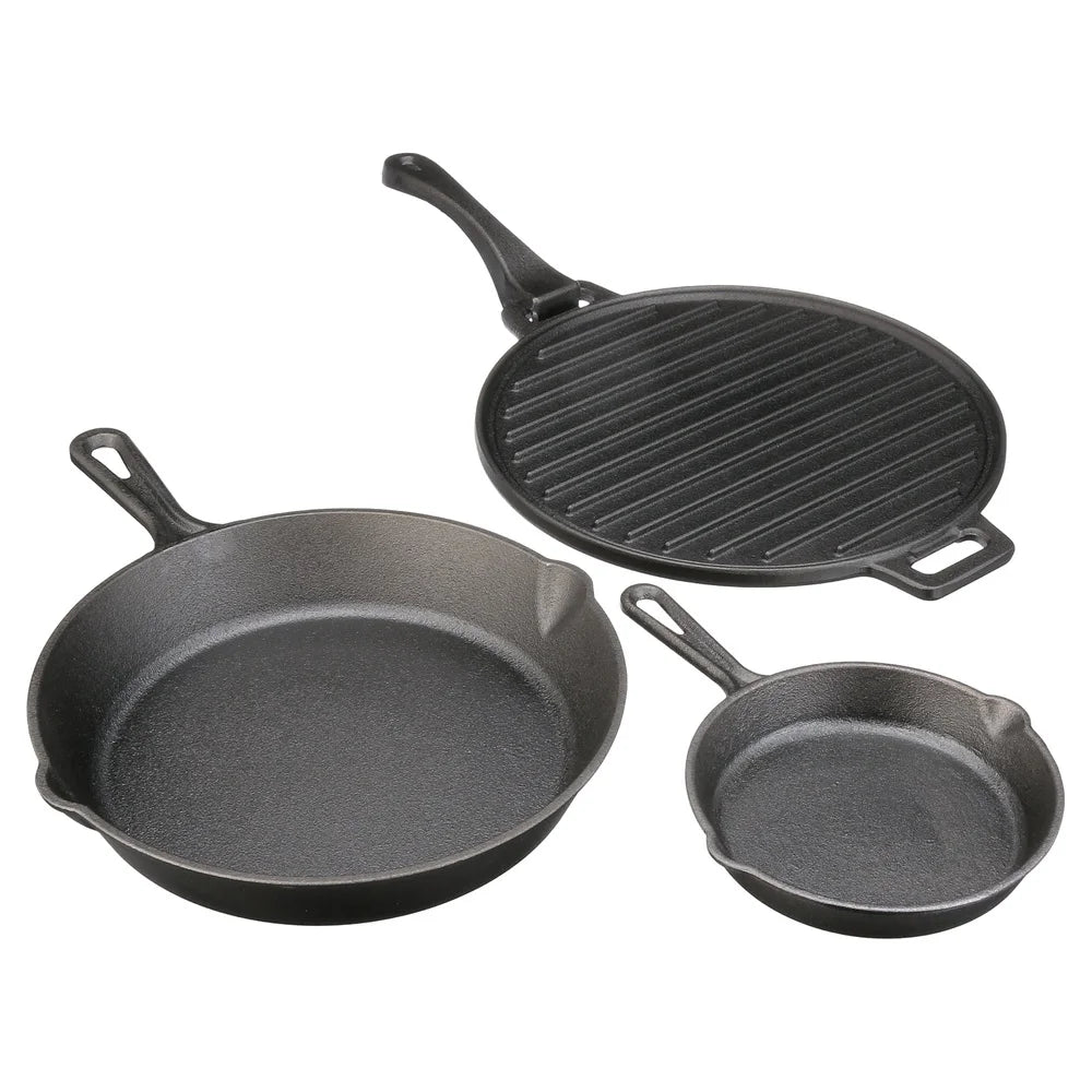 4 Piece Pre-Seasoned Cast Iron Skillet Set