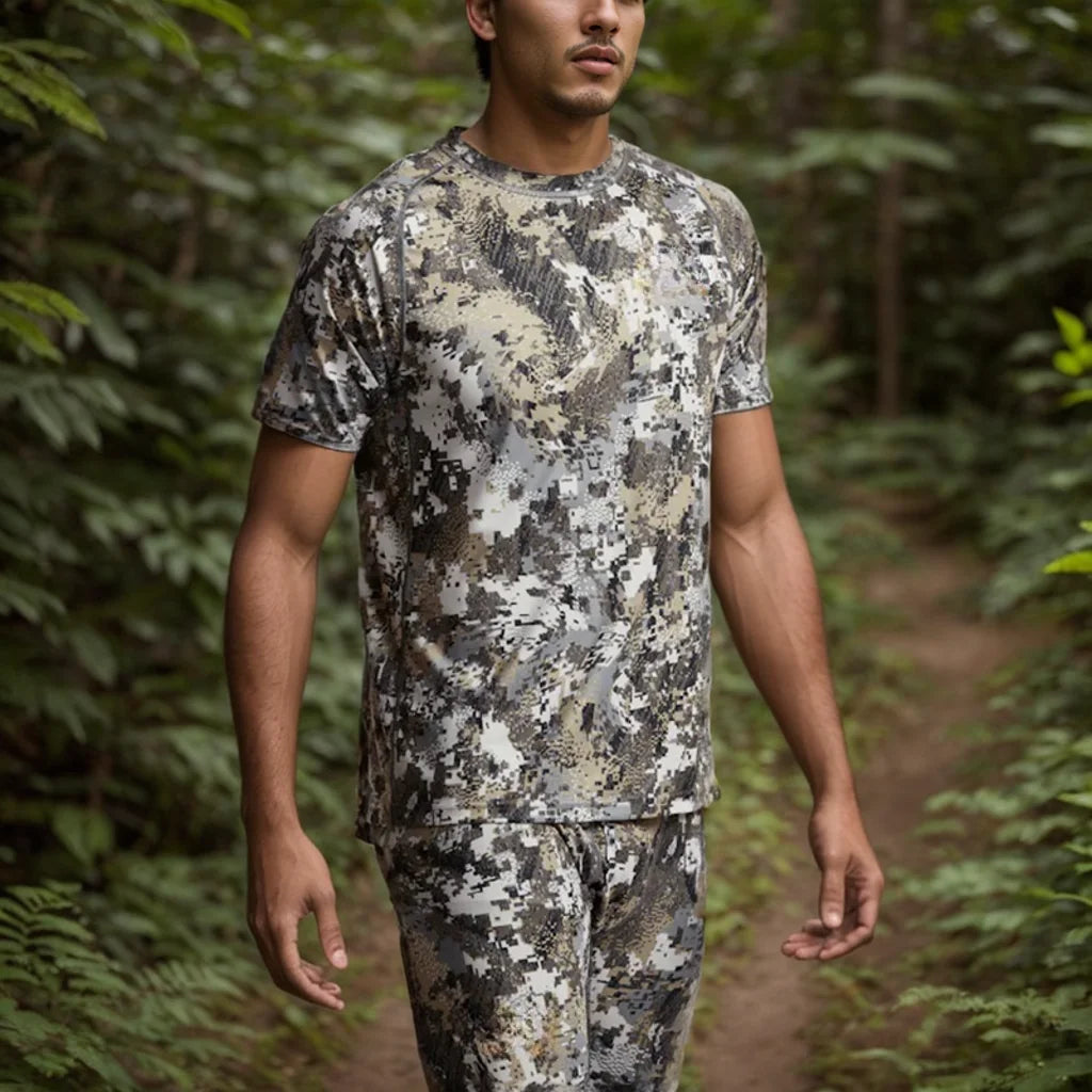 Men's quick-drying printed camo hunting short sleeve