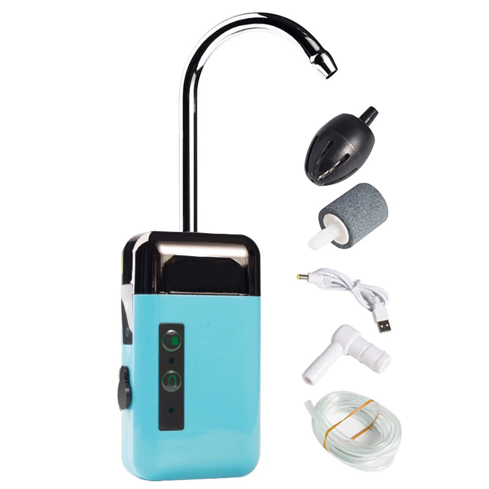 Water Oxygen Pump Portable Fishing Oxygen Water Pump Intelligent Sensor Energy Saving LED Light