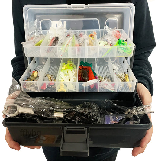 Big Mixed Fishing Lure Set Soft Hard Bait Kit Artificial Bionic Minnow Swing Metal Jig Spoon