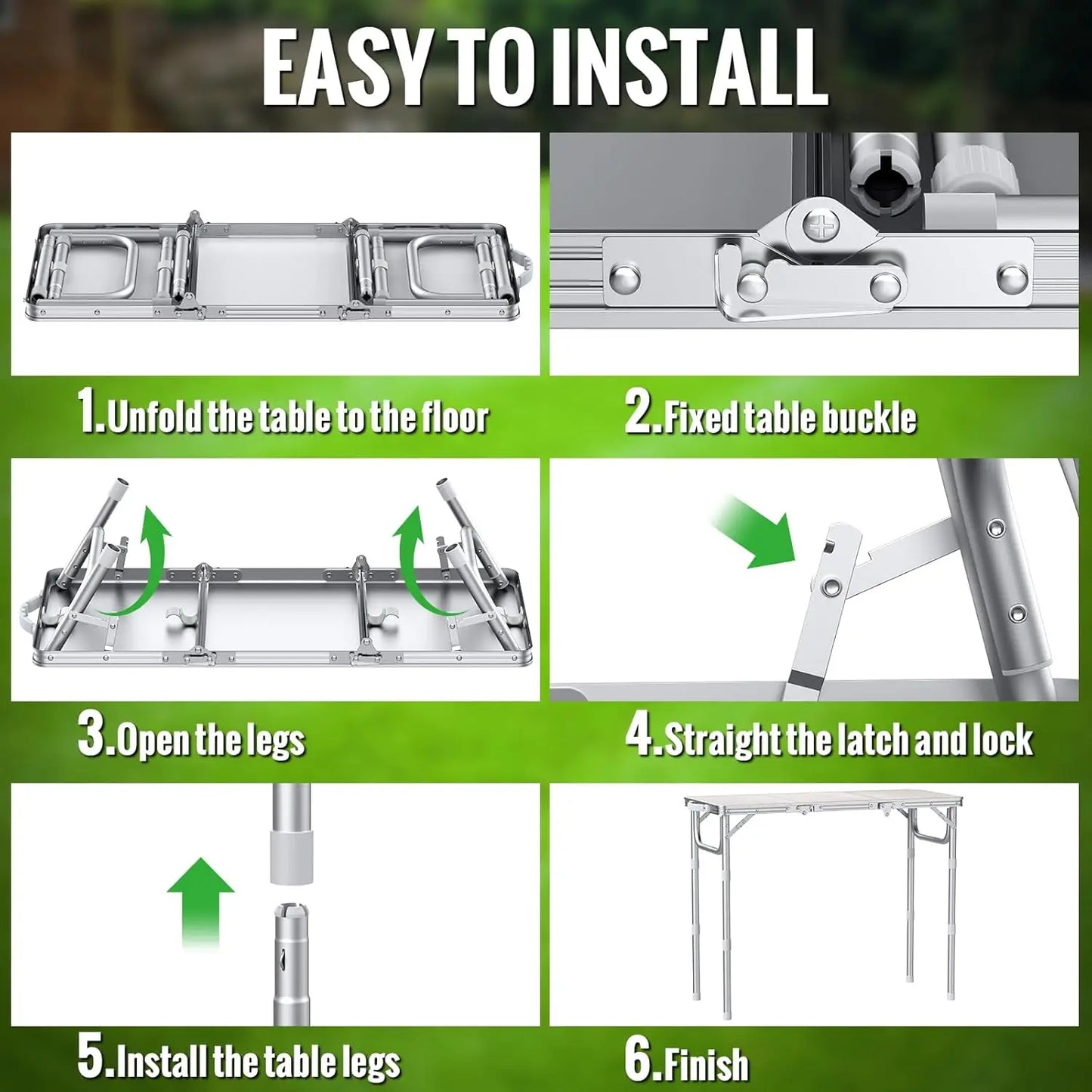 Folding camping table,87x40cm,3 adjustable heights (26/48/70cm),portable for camping,picnic,garden use
