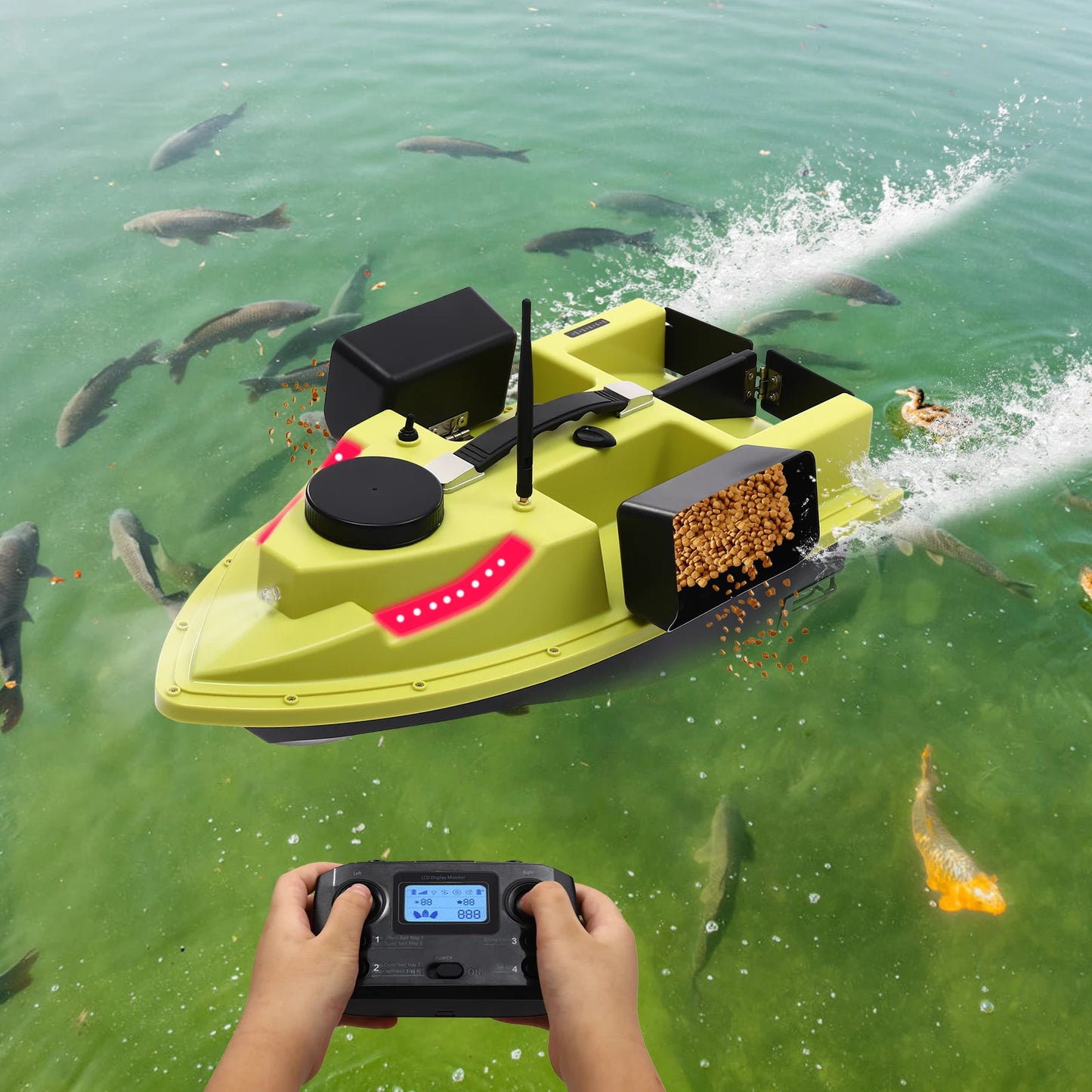 Battery LED Screen Fishing Bait Boat Slot Fishing Bait Boat Set