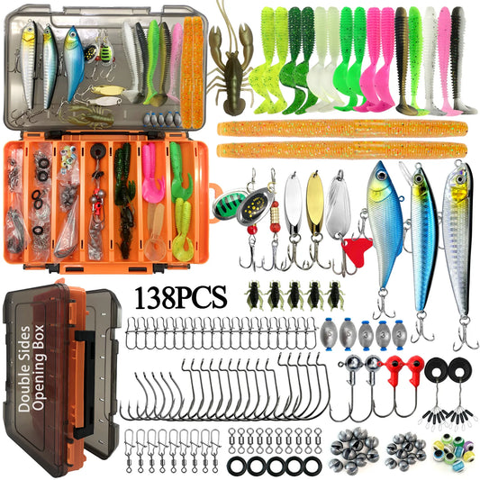 Fishing Lures Set Soft Hard Baits Metal Jig Spoon Gear Layered For Bass Pike Crankbait Tackle Accessories