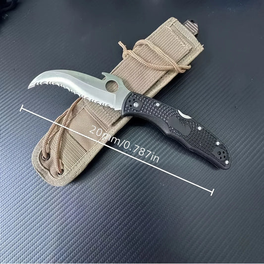 Tactical Folding Stainless Steel Handle Spear Point Flat Edge