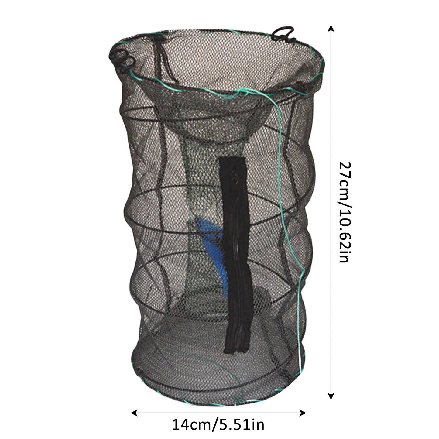 Long Fishing Nets Shrimp Trap Cage Collapsible Nets Lightweight for Smelt Eel Craw Fish