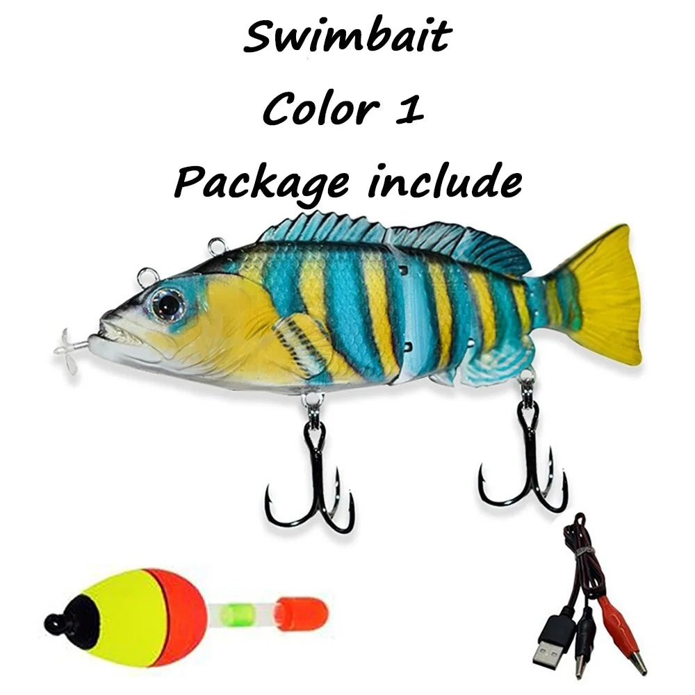 New Fishing Bait Electric Auto Swimming Luress 4-Segment Wobblers For Outdoor Sport Swimbait Fishing Lure USB Rechargeable