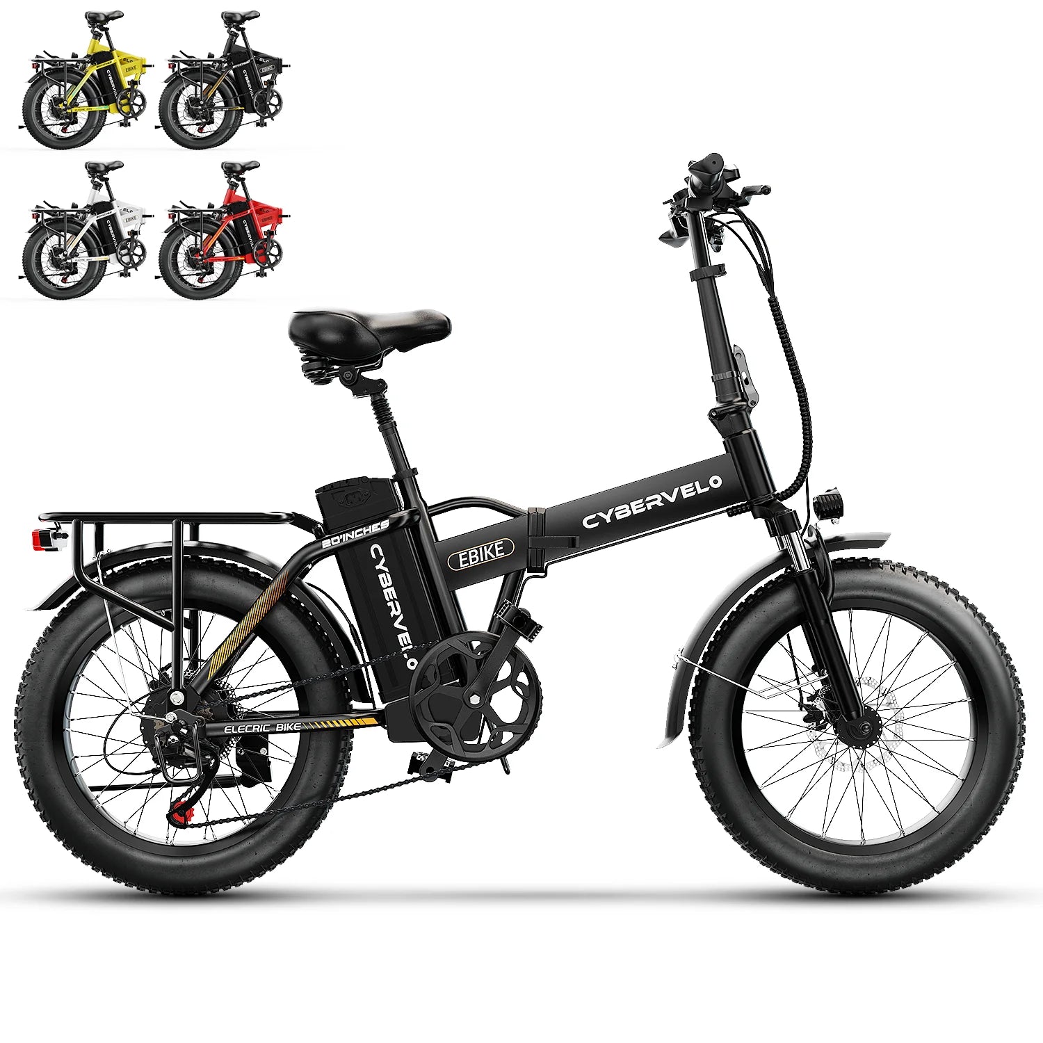 1000W Folding Electric Bike, 48V 20AH Large Removable Battery E Bike, 30+MPH, 80 Miles Max Range, 20" Fat Tire Electric Bike for