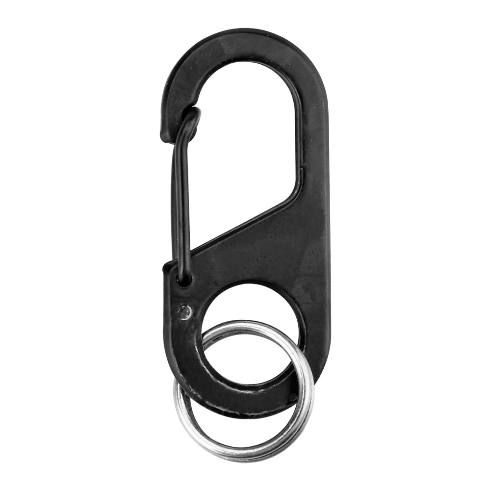 8-shaped Backpack Hook Buckle 440 Stainless Steel Mini Key Chain Carabiners Lightweight Wear-resistant for Travel Climbing