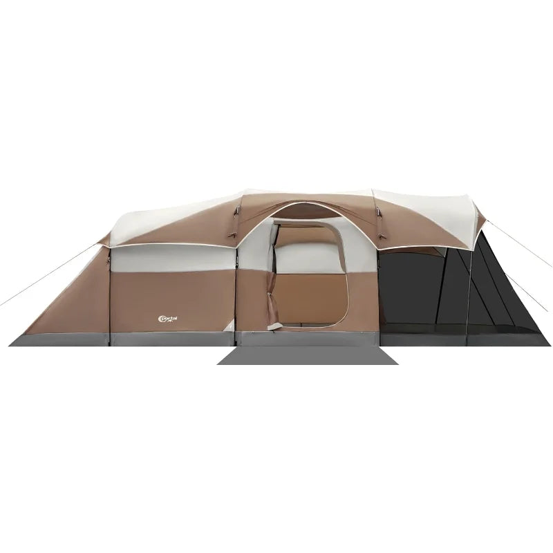PORTAL 6/8/10 Person Family Camping Tent with Screen Room, Water Resistant Big Tunnel Tent with Rainfly