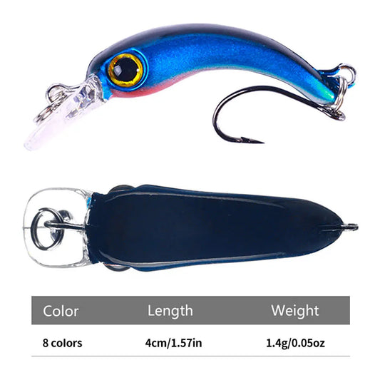 1pcs Floating Minnow Fishing Lure 4cm 1.5g Mini Artificial Hard Bait Sharp Hook Crankbait Wobbler Trout Pike Bass Fishing