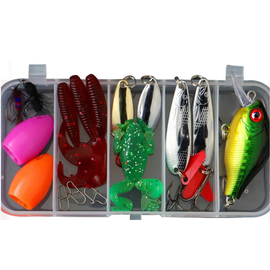 Kit Fishing Lures Set Hard Artificial Wobblers Metal Jig Spoons Soft Lure Fishing Silicone Bait Fishing