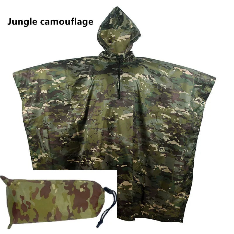Multifunctional Raincoat Waterproof Poncho Camouflage Cover For Camping Hunting Clothes