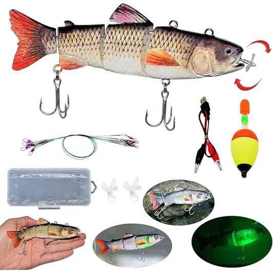 Electric Fishing Lure Multi Jointed Wobbler Swimbait USB Rechargeable Robotic Lure Artificial Hard Baits Fishing Accessories