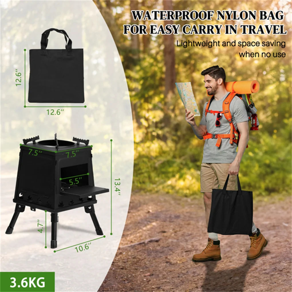 Fire Wood Heater with Burner Stove Camping Tent