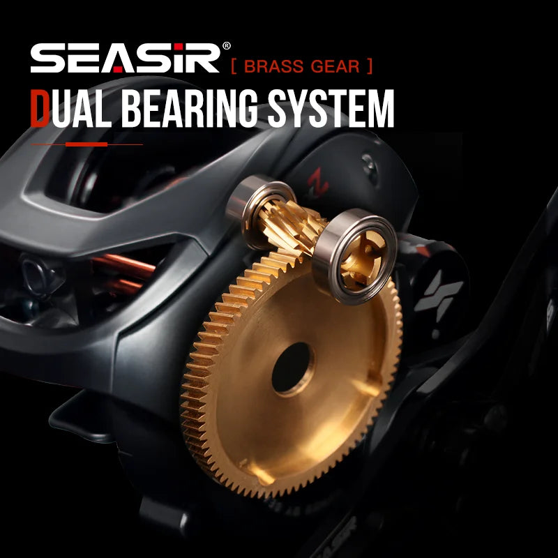 Baitcasting Reel 7.3:1 Hybrid Ceramic Bearing Carbon Fiber Washer Dual Bearing System N52 Brake Fishing Reels