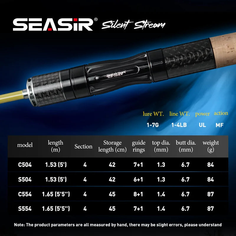 Silent Stream Spining Baitcasting Fishing Rod Carbon Fiber
