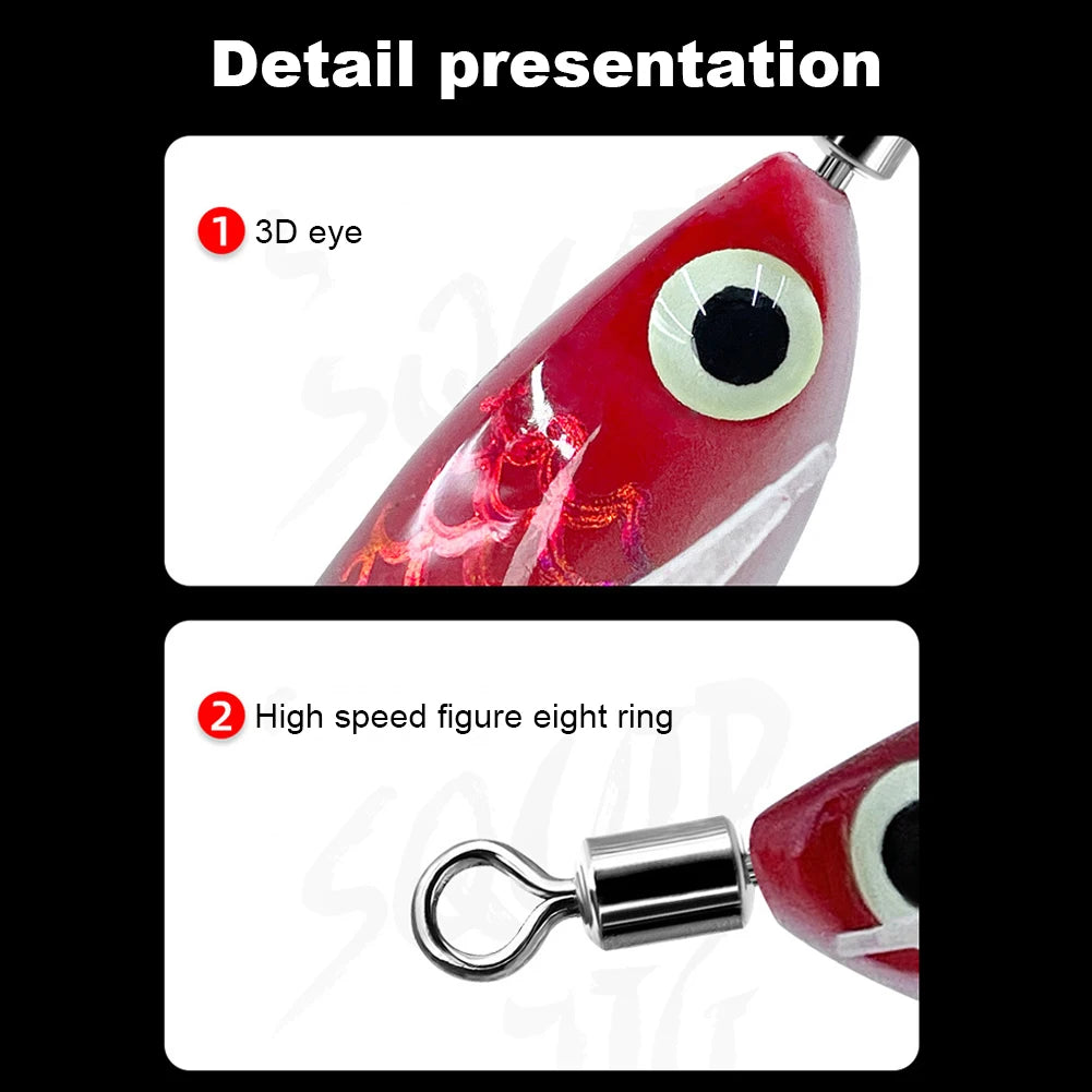 Luminous Squid Hook Cuttlefish Attracting Lure Double Hook Glow In The Dark Squid Bait Fake Octopus Bait for Octopus Squid