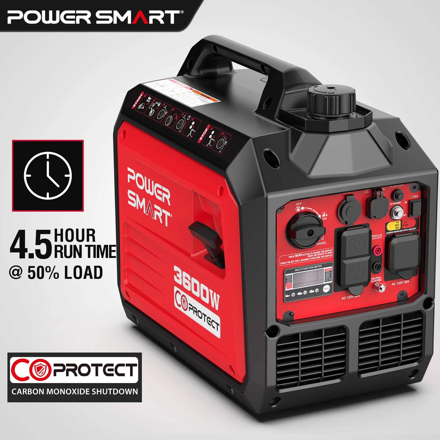 Portable Inverter Generator, Gas Powered