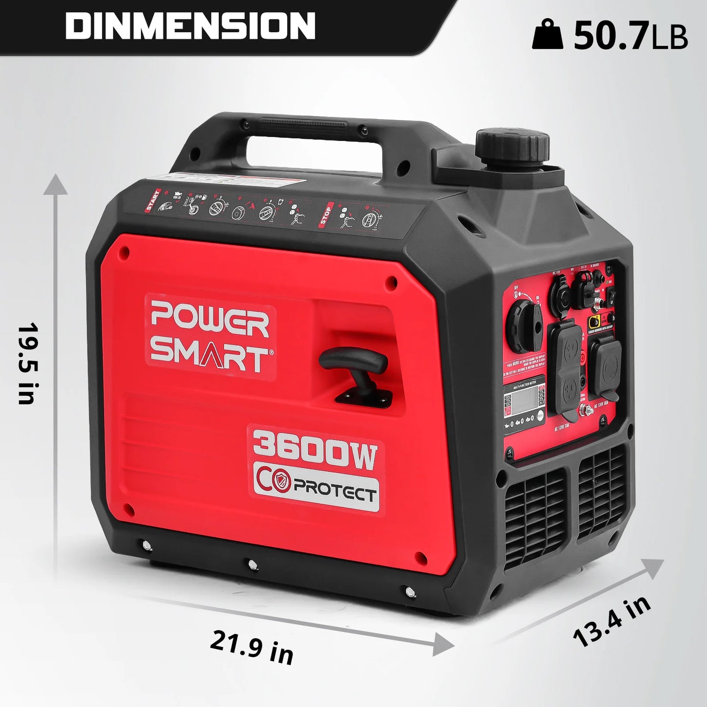 Portable Inverter Generator, Gas Powered